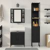 vidaXL Bathroom Vanity Units with Shelf 3 pcs Black Engineered wood