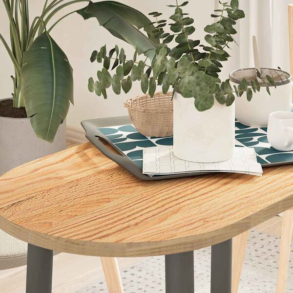 vidaXL Table Top 80x40x2 cm Solid Wood Oak Oval