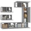 vidaXL 6 Piece TV Cabinet Set Grey Sonoma Engineered Wood