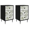 vidaXL Bedside Cabinet GOTHA 2 pcs Black Oak 36 x 33 x 61 cm