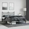 vidaXL Metal Bed Frame without Mattress with Footboard Black 140x200cm