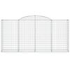 vidaXL Arched Gabion Basket 300x50x140/160 cm Galvanised Iron