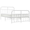 vidaXL Metal Bed Frame without Mattress with Footboard White 120x190cm