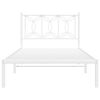 vidaXL Metal Bed Frame without Mattress with Headboard White 100x200cm