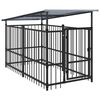 vidaXL Outdoor Dog Kennel with Roof Steel 1,88 m&sup2;