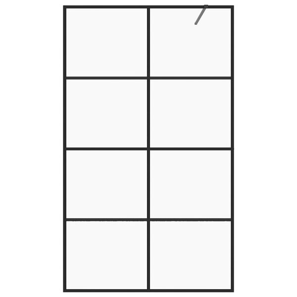 vidaXL Walk-in Shower Wall with Clear ESG Glass 115x195 cm Black