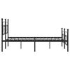 vidaXL Metal Bed Frame without Mattress with Footboard Black 193x203cm