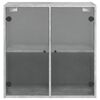vidaXL Wall Cabinet with Glass Doors Concrete Grey 68x37x68.5 cm