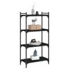 vidaXL Bookcase 4-Tier Black 60x30x120 cm Engineered Wood