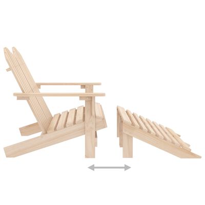 vidaXL 2-Seater Garden Adirondack Chair & Ottoman Fir Wood