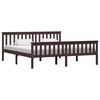 vidaXL Bed Frame without Mattress Dark Brown Solid Wood 180x200 cm Super King (283237+2x321988)