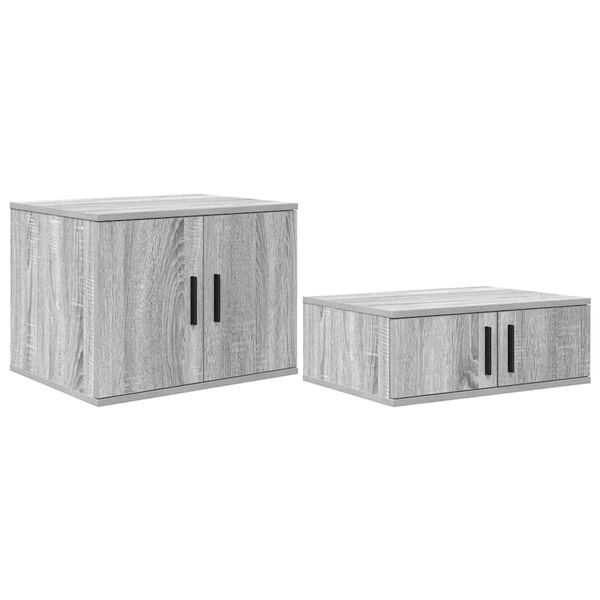vidaXL Storage Cabinet 2 pcs Grey Sonoma 103 x 41 x 40 cm