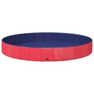 vidaXL Children Swimming Pool Folding Red &Oslash;300 x 38 cm