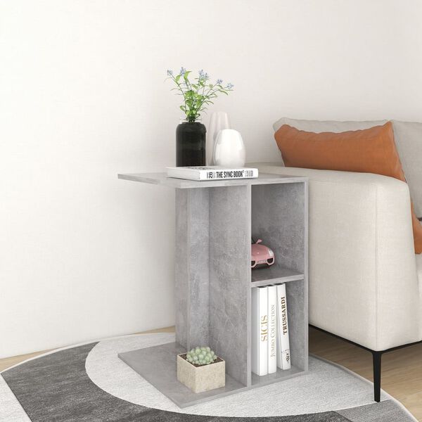 vidaXL Side Table Concrete Grey 60x40x45 cm Engineered Wood