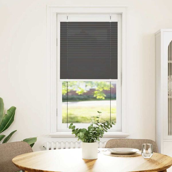 vidaXL Pleated Blind Black 55x100 cm Fabric Width 54.4 cm Polyester