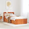 vidaXL Bed Frame with Headboard Wax Brown 90x190 cm Single Solid Wood Pine