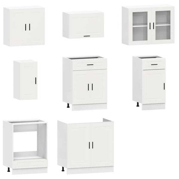 vidaXL 8 Piece Kitchen Cabinet Set Porto White Engineered Wood