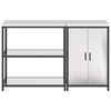 vidaXL Kitchen Storage Set with Shelf 2 pcs Silver Stainless Steel