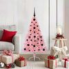 vidaXL Artificial Pre-lit Christmas Tree with 150 LEDs Pink 120 cm PVC