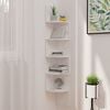 vidaXL Wall Corner Shelf White 19x19x123 cm Engineered Wood