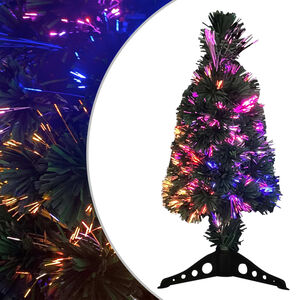 vidaXL Artificial Slim Christmas Tree with Stand&LED 64 cm Fibre Optic