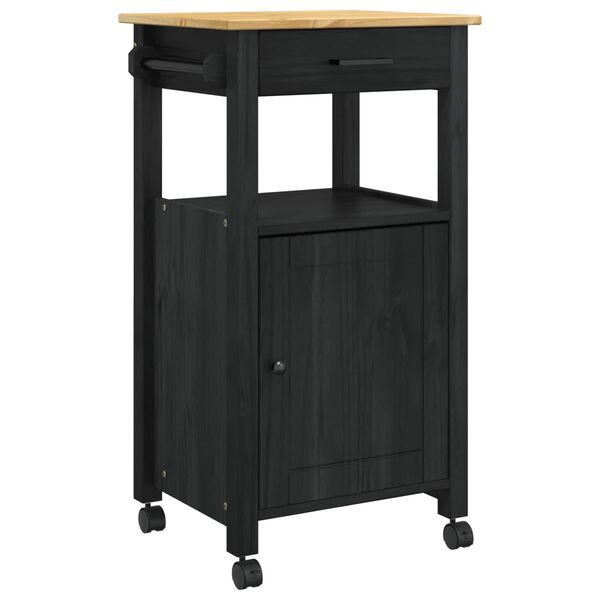 vidaXL Kitchen Trolley Plain Black
