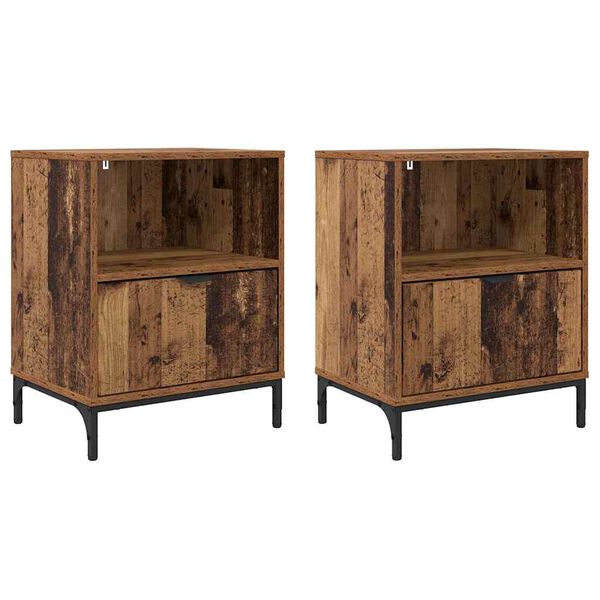 vidaXL Bedside Tables 2 pcs Old wood 49 x 36 x 61 cm Engineered wood