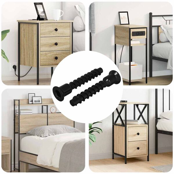 vidaXL Socket Cap Head Screw 2 pcs Black 7 x 40 mm Iron