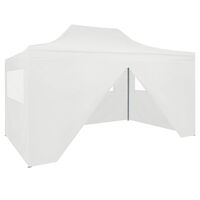 vidaXL Foldable Party Tent with 4 Sidewalls 3x4.5 m White