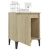 vidaXL Bed Cabinet with Metal Legs Sonoma Oak 40x30x50 cm
