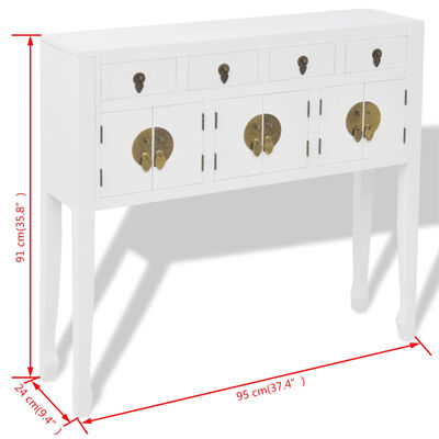 vidaXL Sideboard Chinese Style Solid Wood White