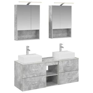 vidaXL Bathroom Furniture Set 5 pcs Concrete Grey