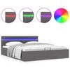 vidaXL Hydraulic Storage Bed Frame without Mattress with LED Grey 160x200cm