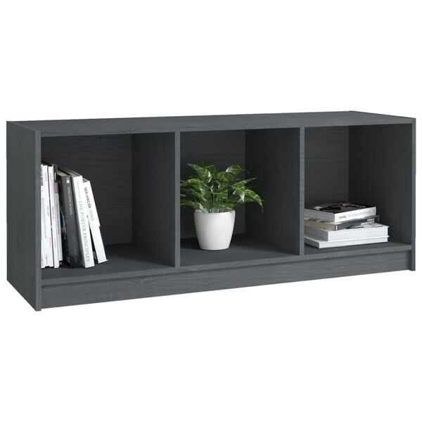 vidaXL TV Cabinet Grey 104x33x41 cm Solid Pinewood