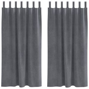 vidaXL Blackout Curtains 2 pcs Light Grey 140 x 175 cm Velvet