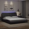 vidaXL Bed Frame with LED without Mattress "Hvar" Grey 180x200 cm