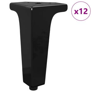 vidaXL Furniture Feet 12 pcs Black 54.1 x 54.1 x 100 mm Iron