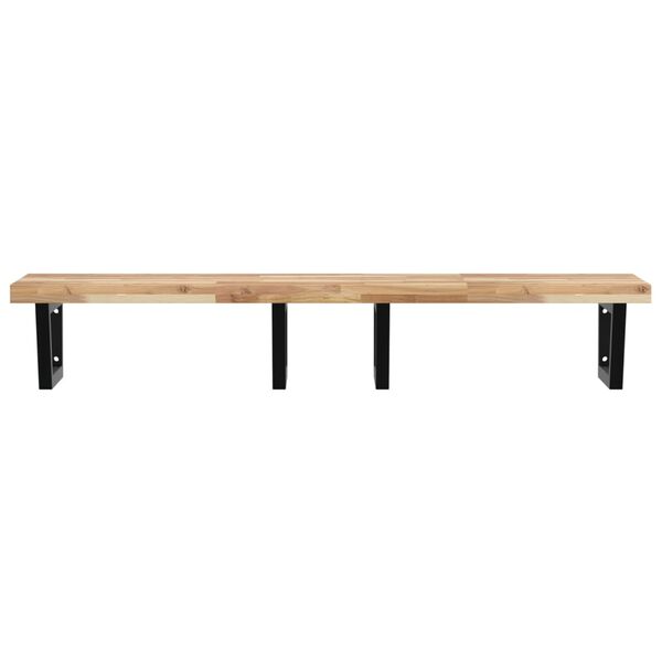 vidaXL Basin Shelf Wall Mounted Steel and Solid Wood Acacia