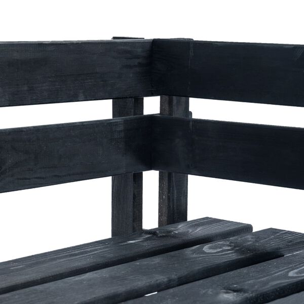vidaXL Garden Pallet Corner Bench Wood Black