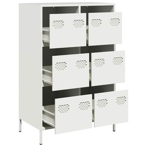 vidaXL Highboard White 68x39x101.5 cm Steel