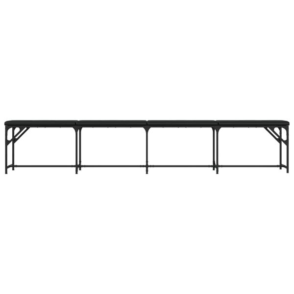 vidaXL Dining Bench Black 248x32x45 cm Steel and Faux Leather