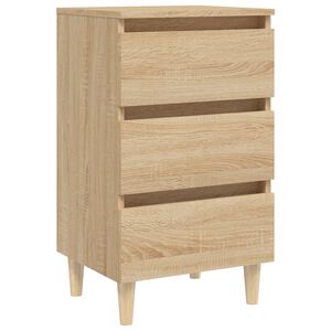 vidaXL Bed Cabinet | Sonoma oak | Engineered wood, solid eucalyptus wood