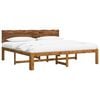 vidaXL Double Bed Frame with Headboard ROSTOCK Natural 200 x 200 cm