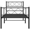 vidaXL Metal Bed Frame without Mattress with Footboard Black 100x200cm