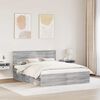 vidaXL Bed Frame Grey Sonoma 160 x 200 cm Solid Pine Wood