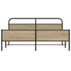 vidaXL Metal Bed Frame without Mattress Smoked Oak 193x203 cm