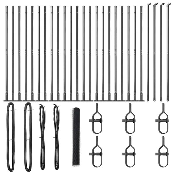 vidaXL Fence Post Grey 50 x 1.2 m (25 mm mesh) Steel and PVC