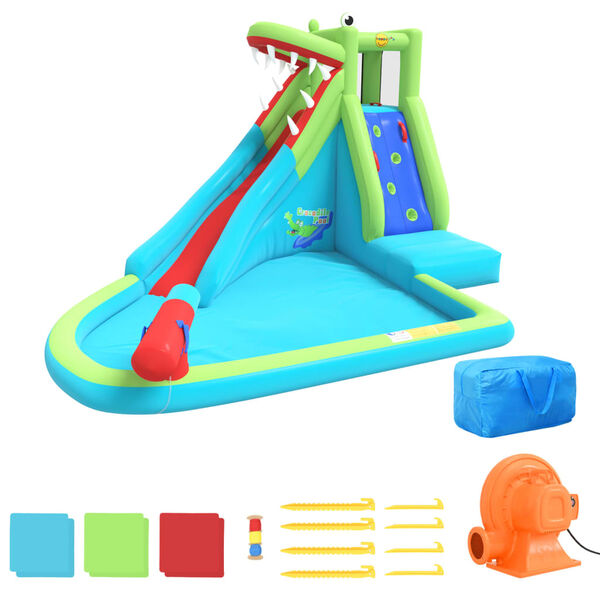 Happy Hop Inflatable Water Slide with Splash Pool 356x300x230 cm PVC