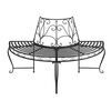 vidaXL Half Round Tree Bench 2 pcs &Oslash;160 cm Black Steel