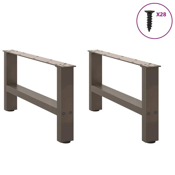 vidaXL Coffee Table Legs Natural Steel 2 pcs 70x(30-31) cm Steel